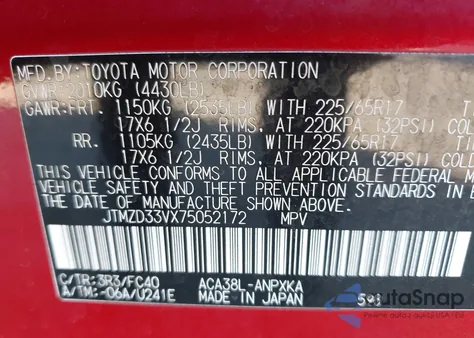 2007 Toyota Rav4 z USA, uszkodzony, nr VIN JTMZD33VX75052172